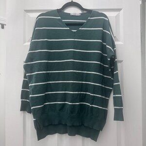 Green Cents of Style Emmy Striped Pullover Sweater Size L/XL